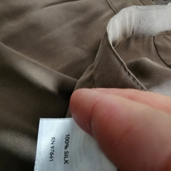 JJill 100% Silk Dress Office Pants Wide Leg Taupe Size Xl Business Career - Picture 6 of 9